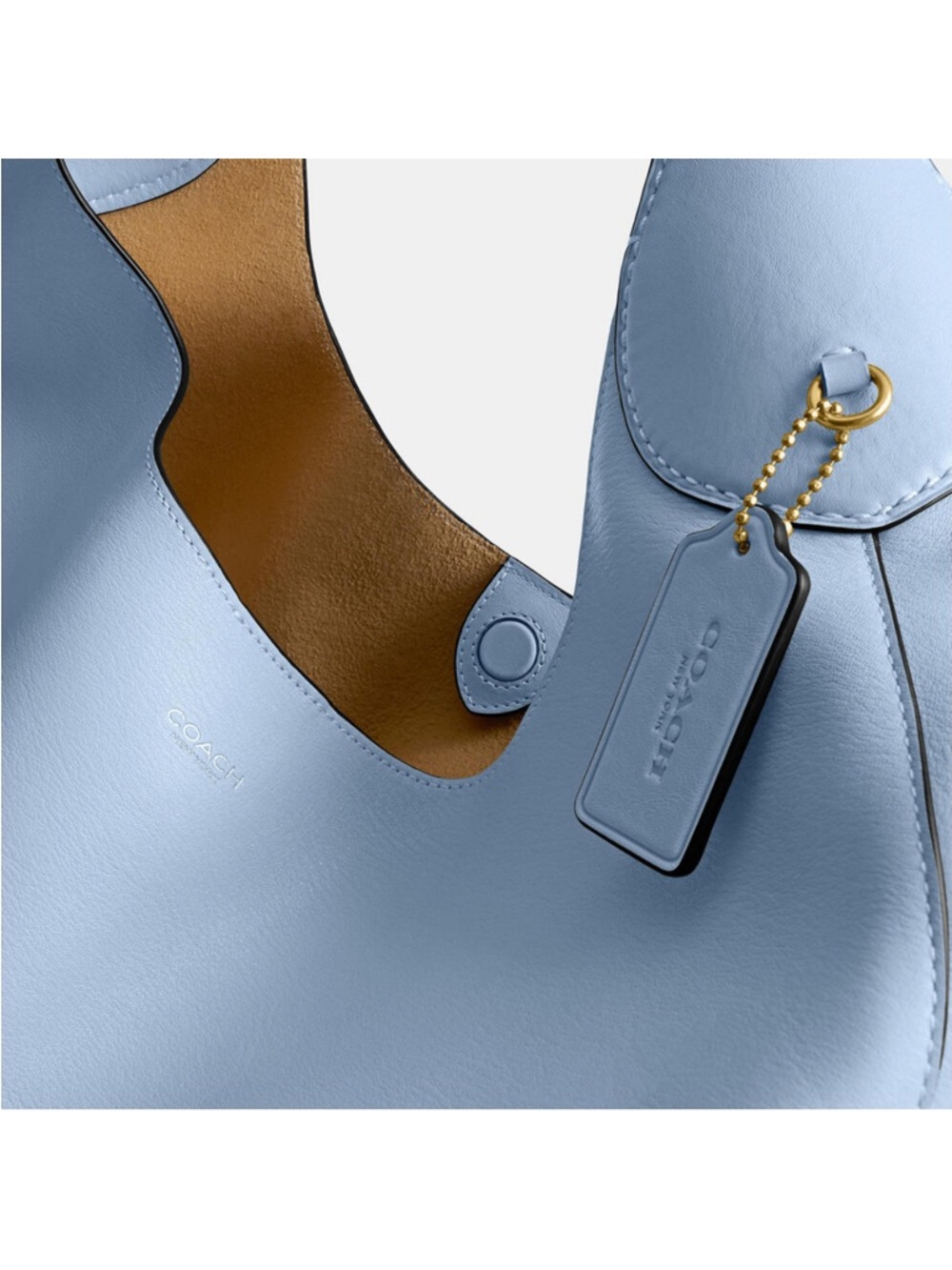 Coach Brooklyn 39 Light Blue Leather Shoulder Bag - Picture 3 of 11